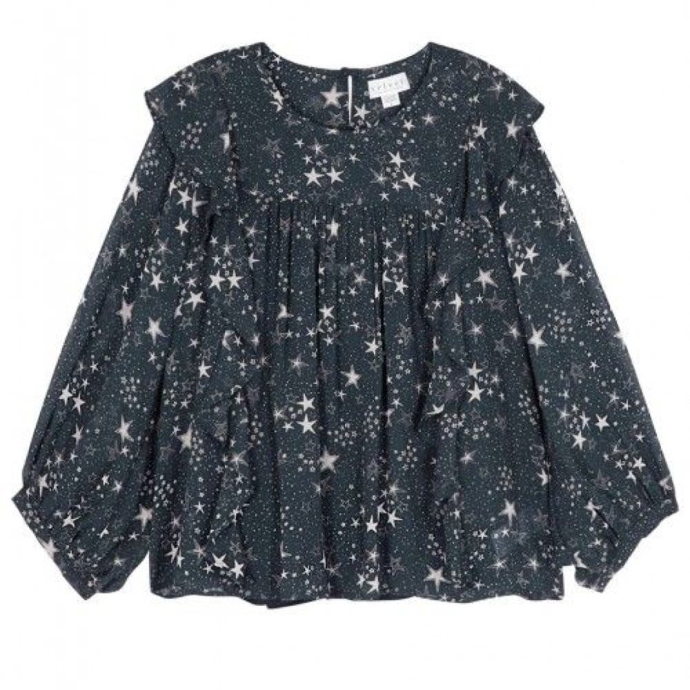 Velvet Navy Boho Top ~ Medium